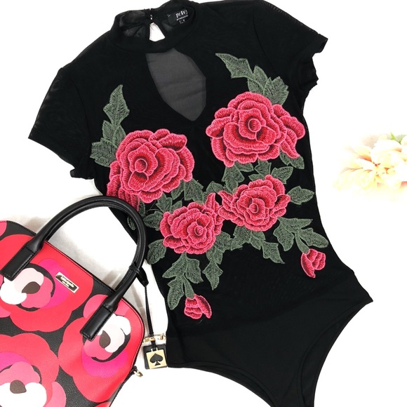 Privy Tops - 🏆ᕼᑭ🏆NEW Privy Rosebud Mesh Bodysuit